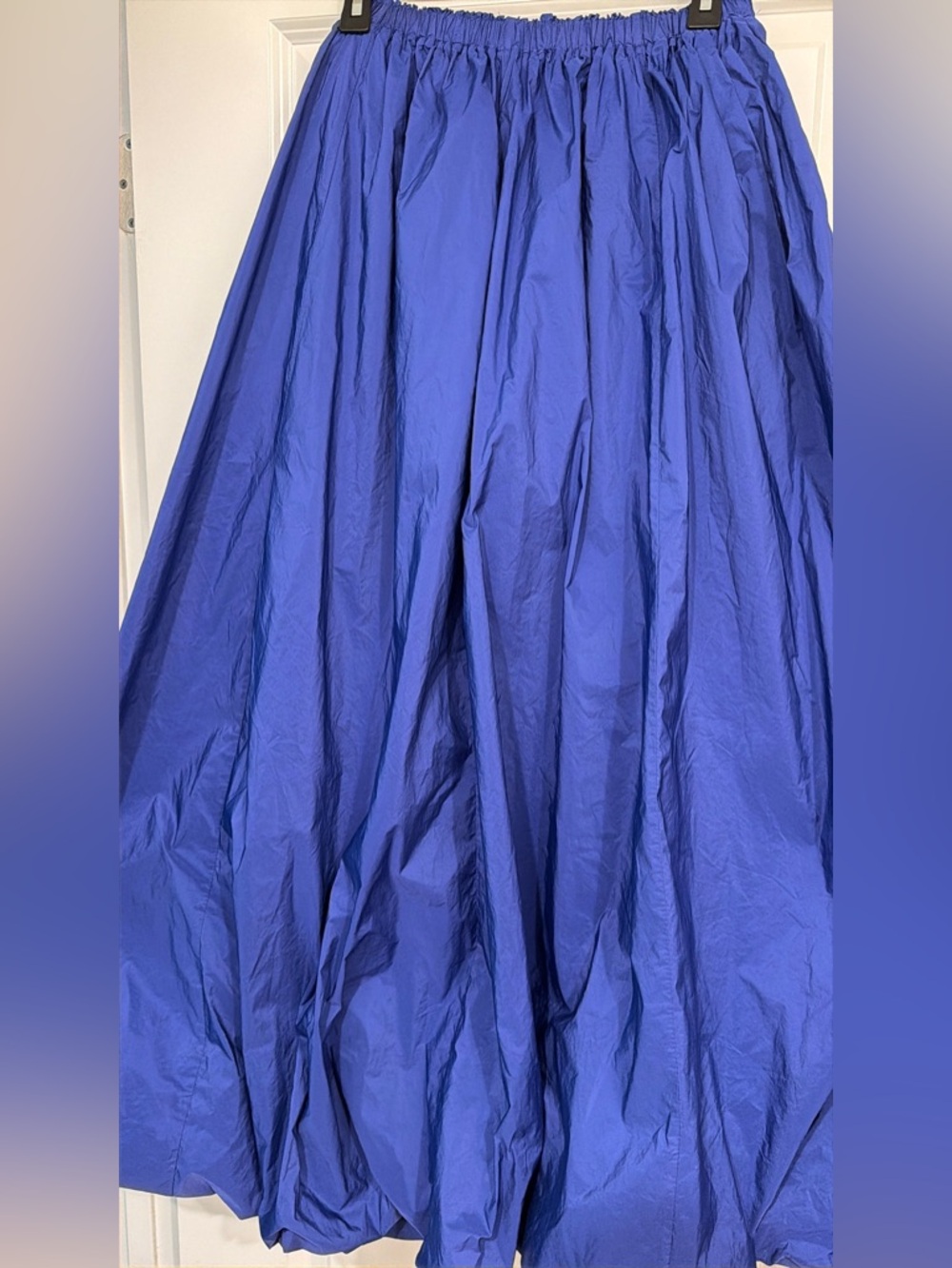 Anthropologie Maxi Shirt Blue Bubble Hem Vacay Preppy Boho Retro Small 🔥 - Picture 5 of 5